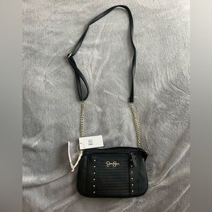NWT Jessica Simpson black crossbody w/gold detail